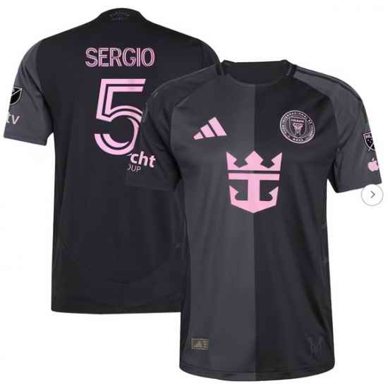 Men's Inter Miami CF Sergio Busquets adidas Black 2025 The Fortitude Kit Authentic Player Jersey